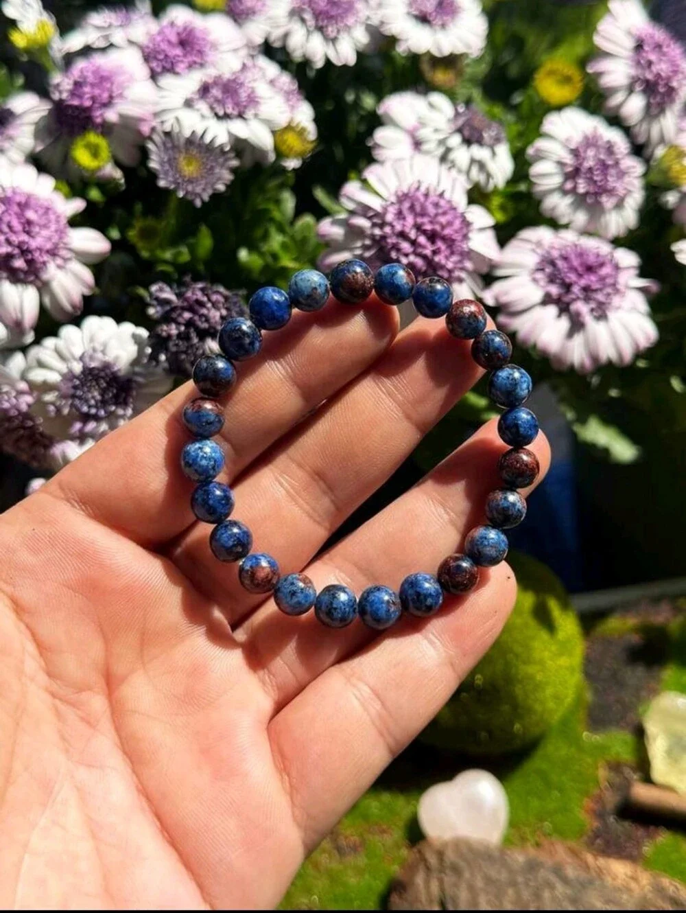1pc Bohemian Lapis Lazuli Beaded Bracelet For Men, Daily Wear, Luck, Harmony,